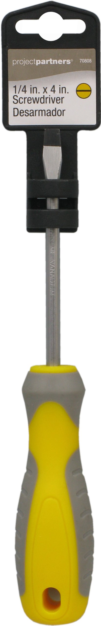 1/4-Inch by 4-Inch Slotted Screwdriver - Project Partner 70808 - Perfect for DIY, Home Repair & Electronics Assembly
