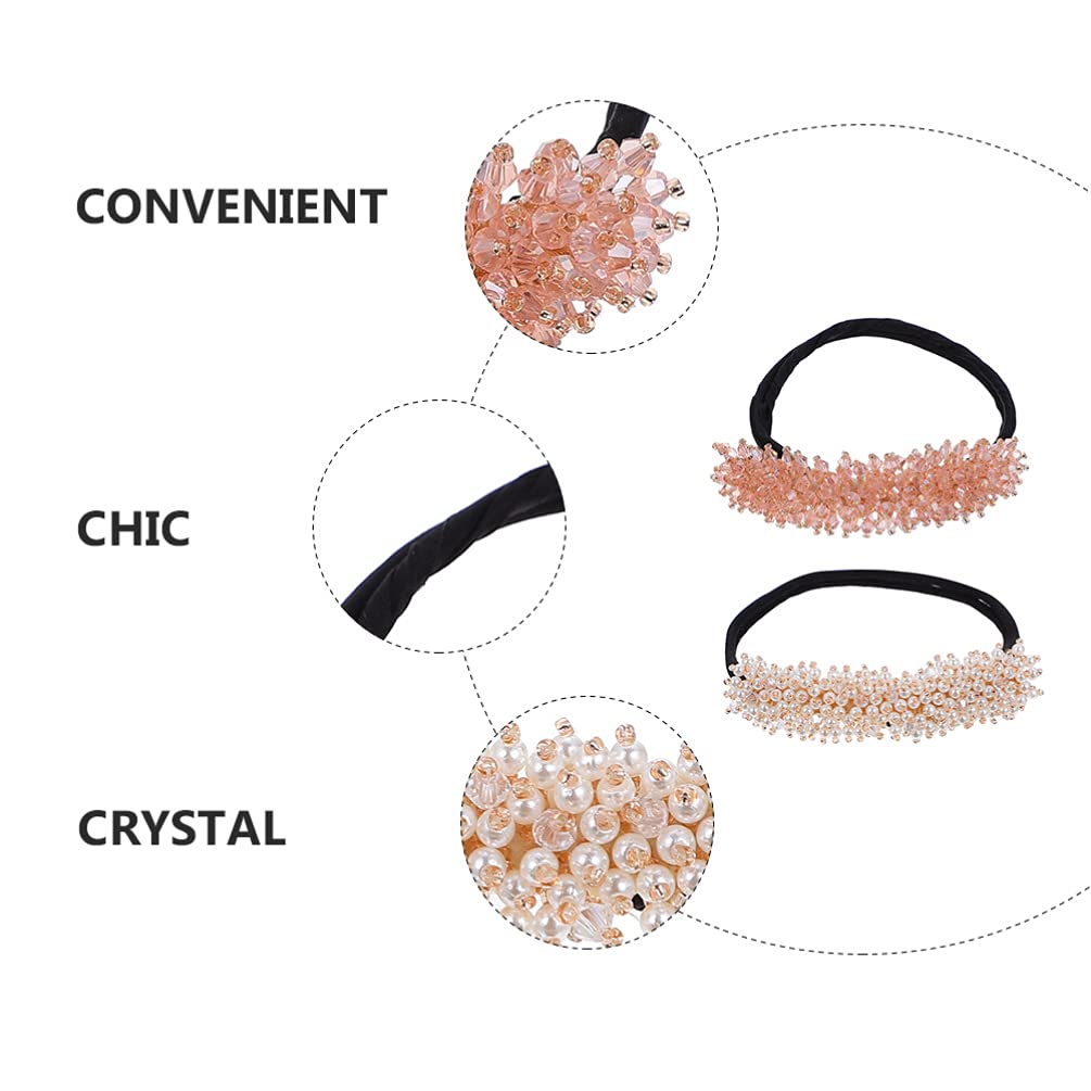 Beaupretty 2-Pack Crystal Beaded Hair Pins - Hair Bun Maker & Sponge Holder for Updos, Ponytails, DIY Styling - Perfect for Weddings, Prom, Parties & Everyday Hairstyles