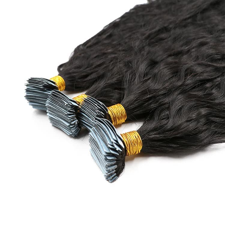 Long Natural Wavy Human Hair Extensions - Brazilian Remy Skin Weft Hair with Adhesive Tape (100g, 40pcs, 30inch, Jet Black) for Styling, Volume & Length - Perfect for Parties, Weddings & Daily Wear