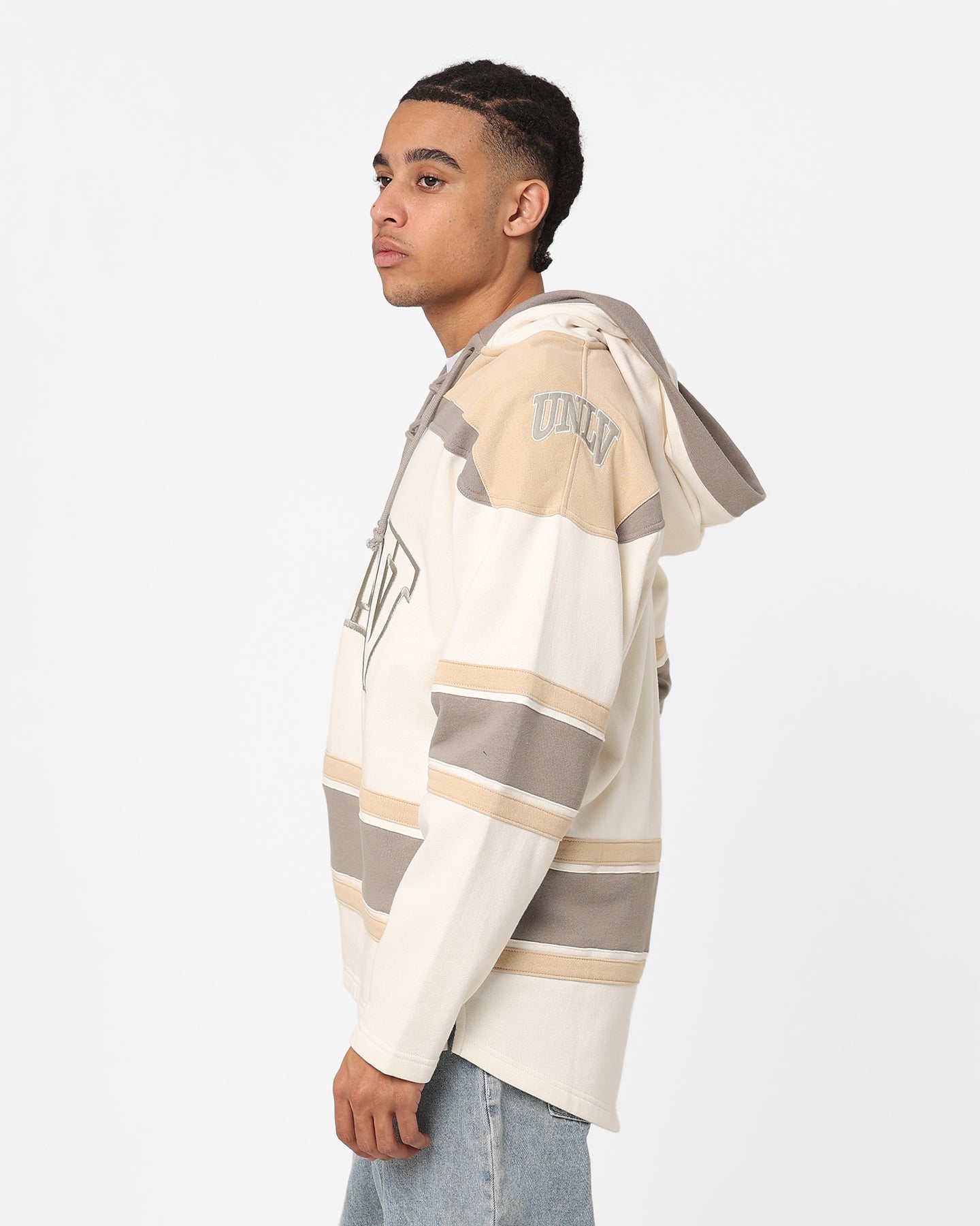 47 Brand UNLV Superior Lacer Hoodie - Cream/Khaki - Comfortable College Sweatshirt for Men & Women - Perfect for Campus Wear, Game Day & Casual Outfits