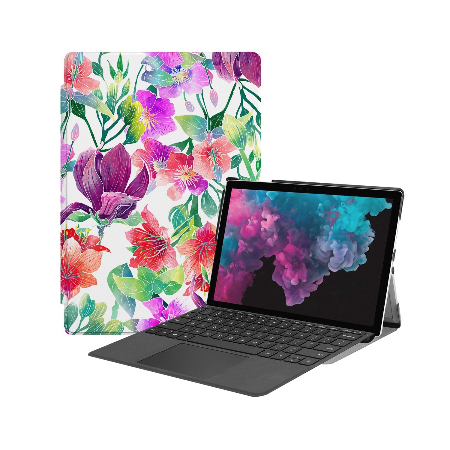 Microsoft Surface Case - Watercolor Flower Design Protective Cover for Surface Pro 7/8, Surface Laptop 3/4 | Slim & Durable | Perfect for Work, School & Travel