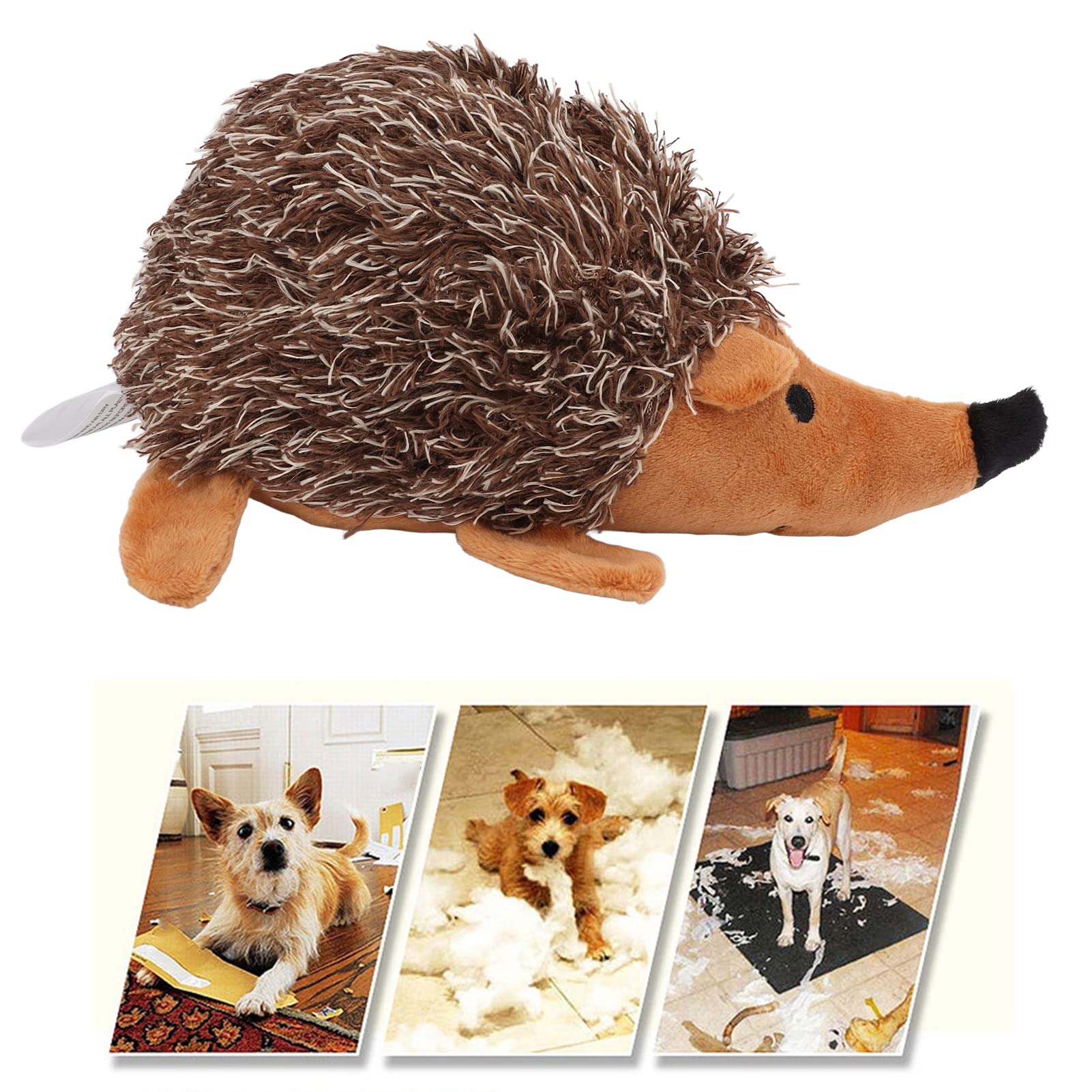 EVTSCAN Hedgehog Shaped Squeaky Dog Toy - Super Soft Plush Chew Resistant Interactive Puppy Toy for Training, Chewing & Playtime - Perfect for Small & Medium Dogs Indoor/Outdoor Fun