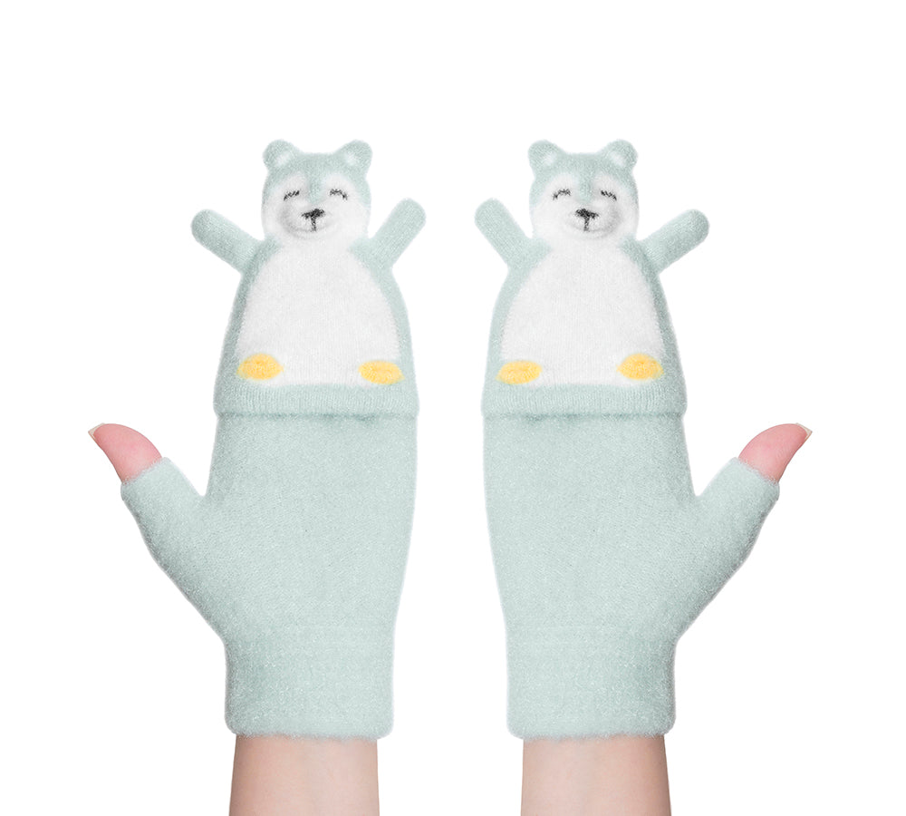 EVERAU® Fingerless Ultra Plush Knit Bearling Gloves - Warm Winter Gloves for Women & Men, Soft Touchscreen Compatible, Perfect for Outdoor Activities, Running, Hiking, and Cold Weather Protection