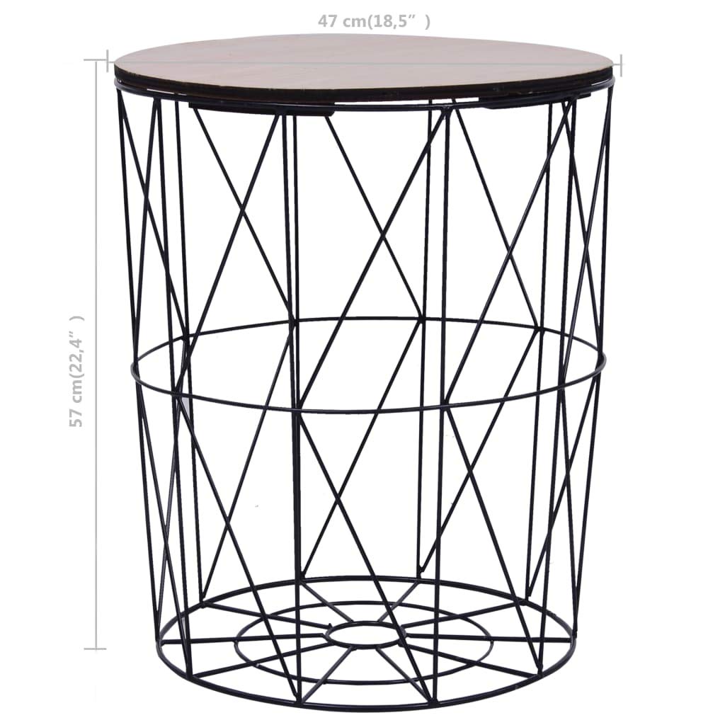 FAMIROSA Modern Round Coffee Table 18.5 Inch - Black Wooden Living Room Center Table for Small Spaces, Perfect for Apartments, Lounges & Home Decor
