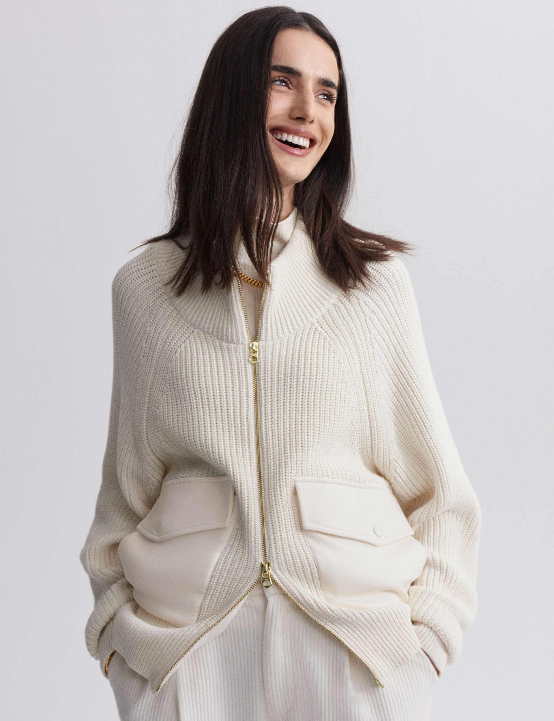 Tessa Knit Jacket for Women - Lightweight Cardigan Sweater in Egret White | Perfect for Spring Layering, Office Wear & Casual Outfits