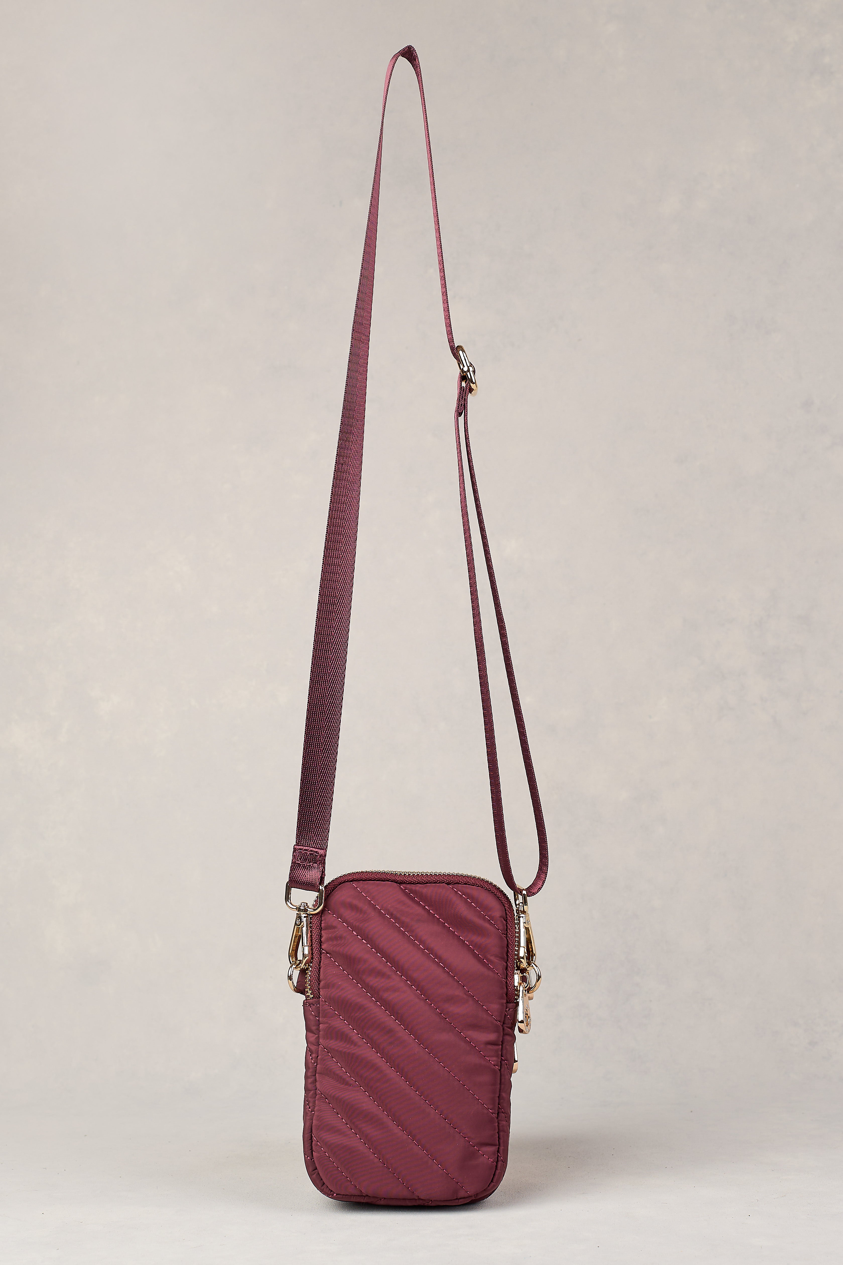 Manon Quilted Crossbody Phone Bag for Women - Merlot Wine Color | Perfect for Everyday Use, Travel, and Hands-Free Convenience