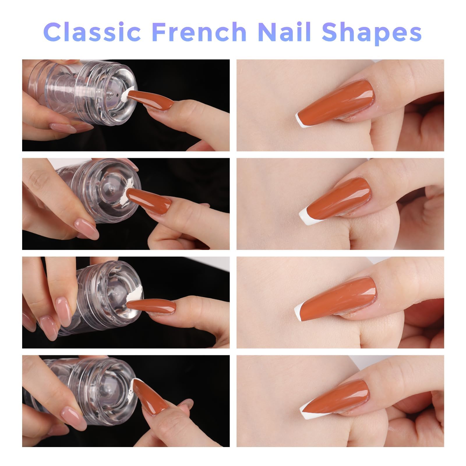 15-in-1 French Tip Nail Stamp Kit with Stamping Plate, Nail Art Stamper, Scraper & UV Lamp | DIY French Manicure & Nail Art Design for Home Salon & Professional Use
