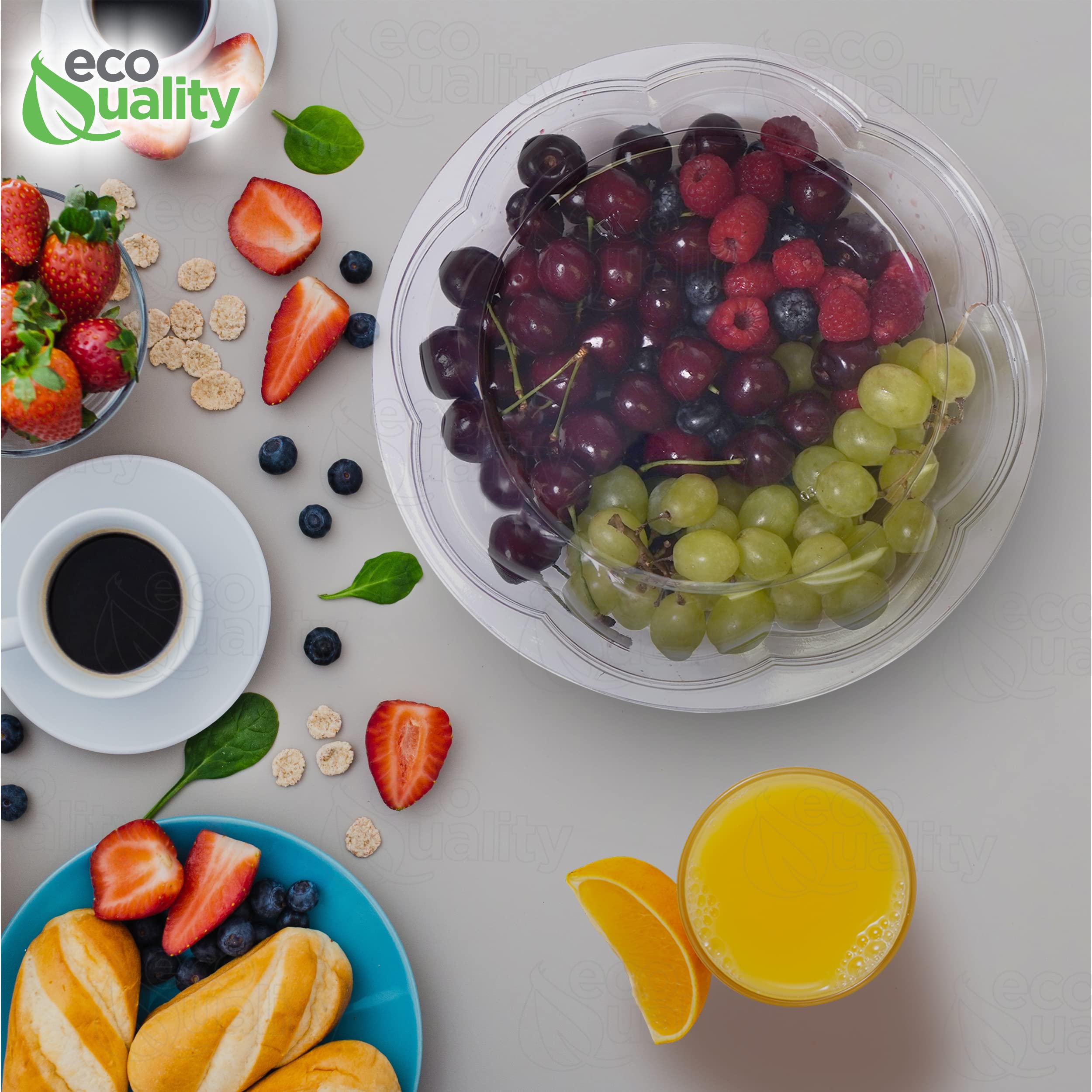 64oz Clear Plastic Salad Bowls with Lids - Disposable Airtight Food Containers for Meal Prep, Lunch, Salads, Fruits & Parfaits | Leakproof & Fresh Storage | Perfect for Office, Picnics & Catering (300 Pack)