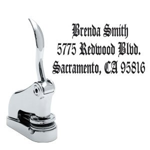 Personalized Chrome Address Embosser for Desk - Custom Metal Stamp for Letters, Envelopes & Wedding Invitations - Elegant Home Office & Gift Idea