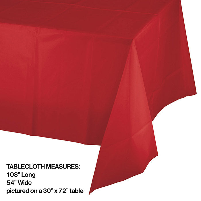 12-Pack Classic Red Plastic Table Covers - Bulk Disposable Party Tablecloths for Birthday, Wedding, Picnic & Holiday Decorations