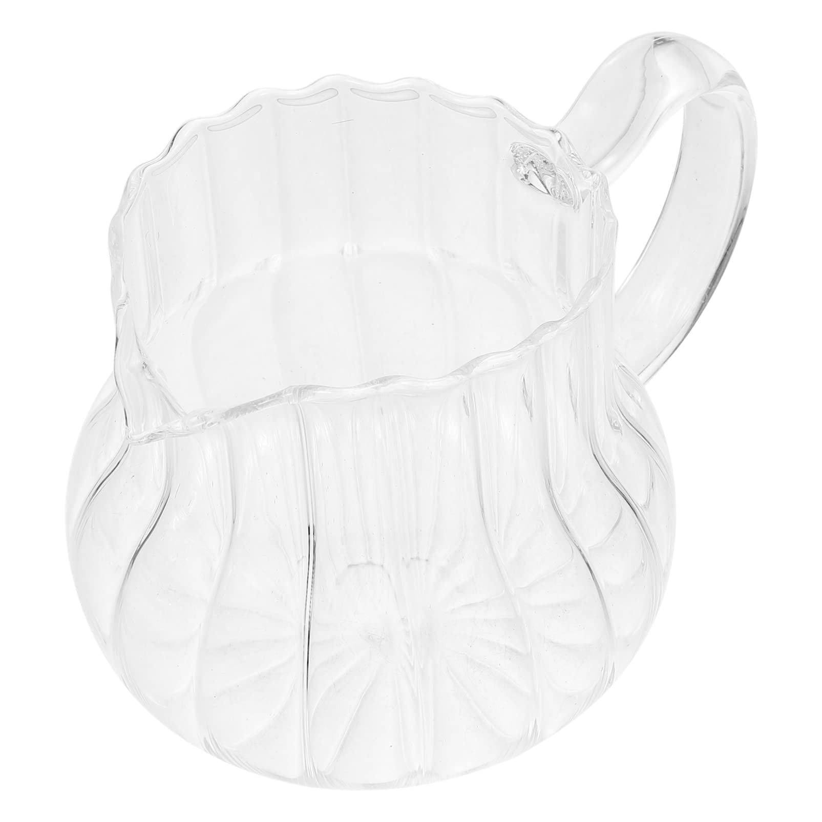 Elegant Wave-Shaped Crystal Glass Creamer Pitcher - Perfect for Coffee, Milk, Sauce & Kitchen Serving | Stylish Tableware for Restaurants, Cafes & Home Use