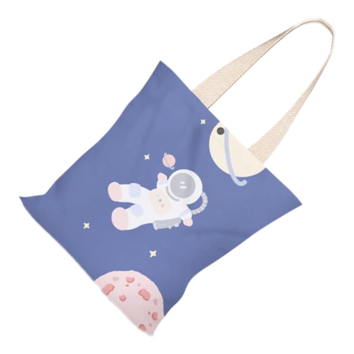 VALICLUD Women's Canvas Tote Bag - Astronaut Print Shoulder Bag, Crossbody & Beach Tote for Everyday Use, Shopping, Travel & Work | Spaceman Design Hobo Bag