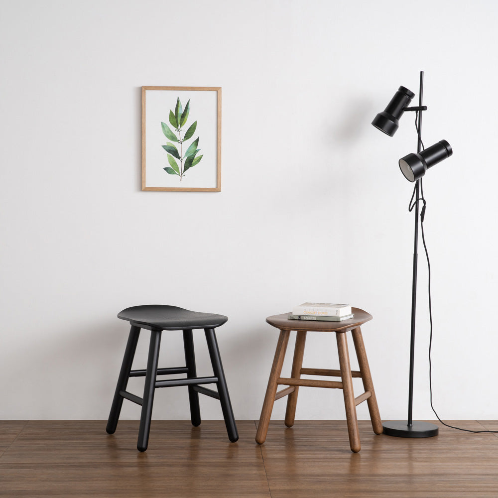 Modern Hetty Stool - Black Ash Veneer Wooden Bar Stool for Kitchen Island, Dining Room & Home Decor | Stylish & Durable Seating Solution