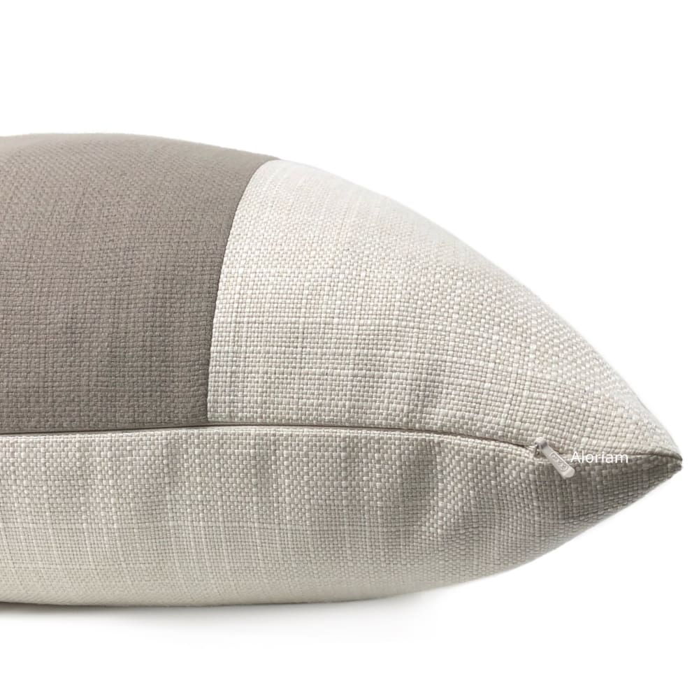Hudson Taupe Brown & Cream Wide Panel Stripe Pillow Cover - Decorative Throw Pillow Covers for Sofa, Bed, Couch - Home Decor Accent Pillow Case