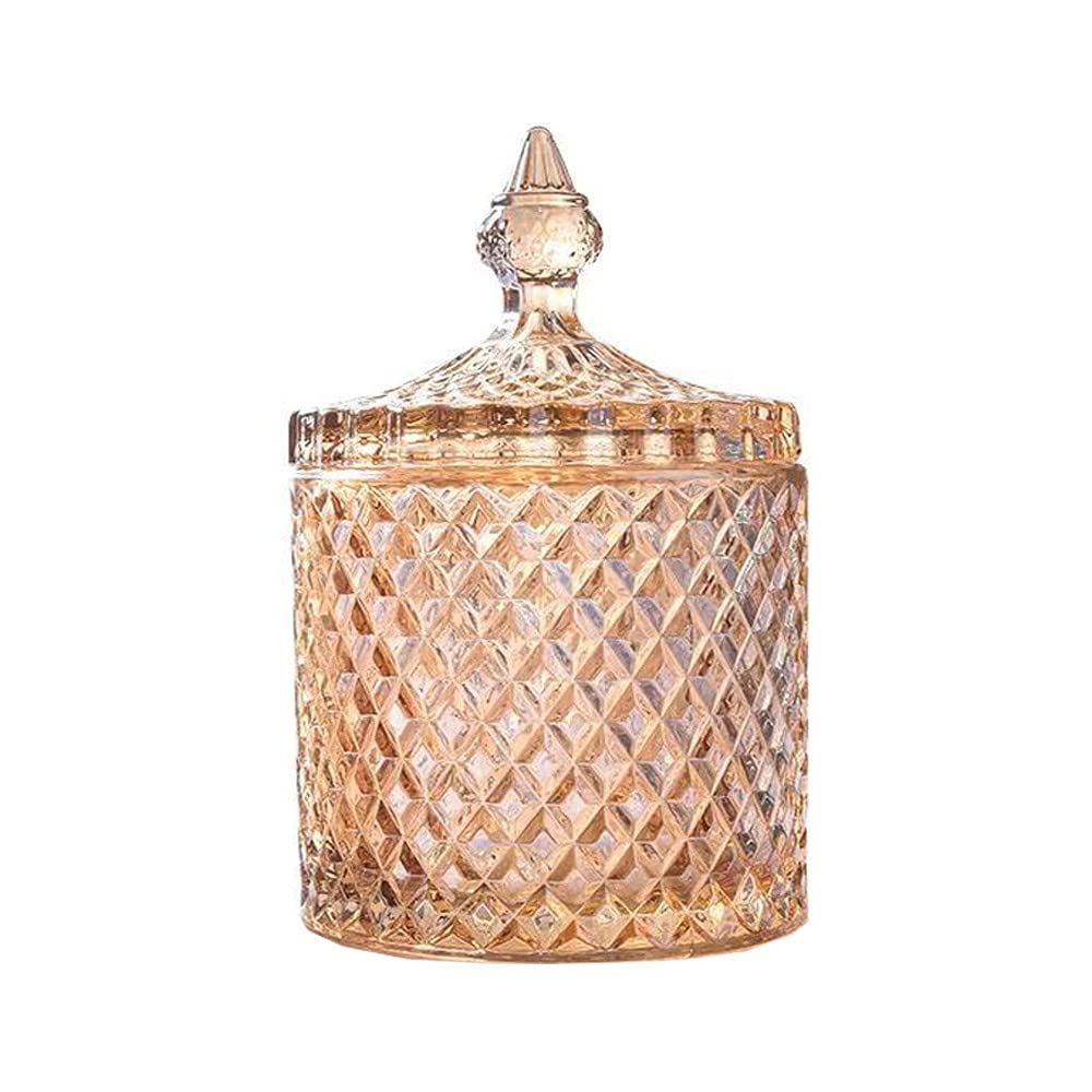 Amber Glass Candy Jar with Lid - Party Wedding Buffet Display
