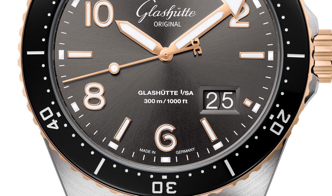 Glashutte Original Spezialist SeaQ Panorama Date Men's Luxury Dive Watch - Stainless Steel & 18K Red Gold - Waterproof Chronometer for Professional Divers & Watch Collectors | Perfect for Deep Sea Diving, Yachting & Formal Occasions