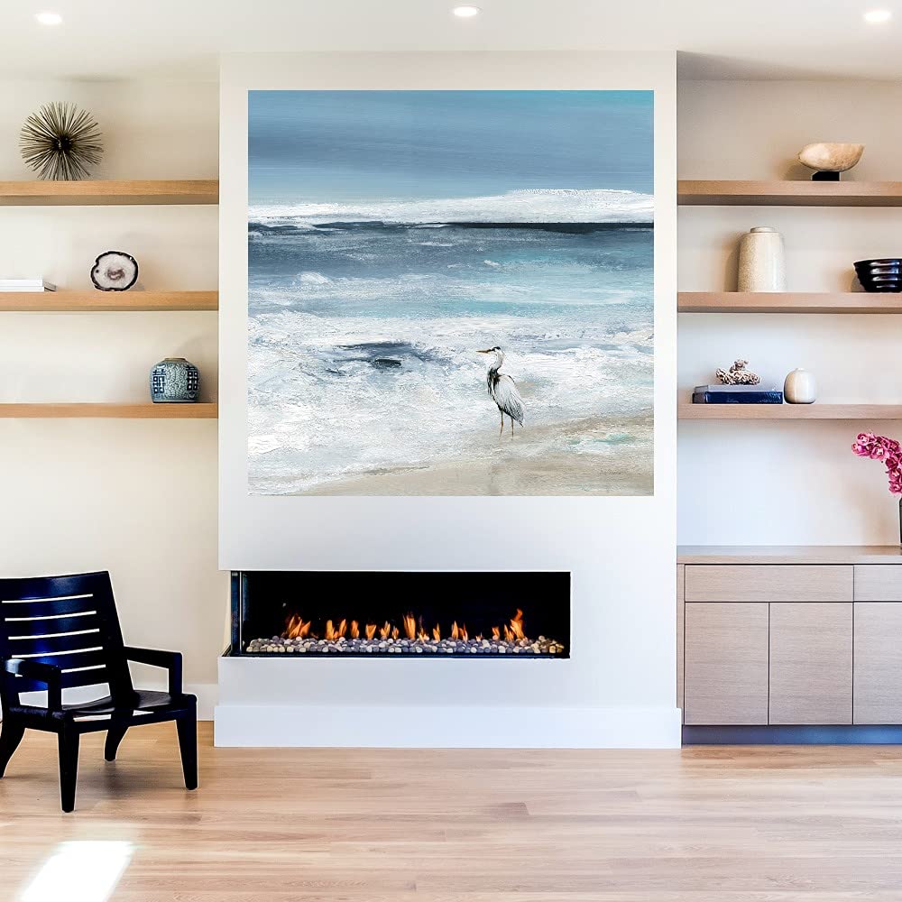 Tidal Fishing II Canvas Wall Art - 22x22 Inch Ocean Themed Fine Art Print by Carol Robinson - Ready to Hang Coastal Decor for Living Room, Bedroom, Office & Beach House - Perfect for Nautical & Marine Inspired Interiors