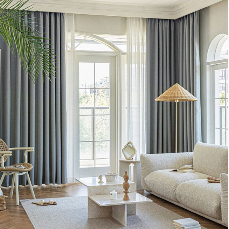 Lorelai Cotton Linen Gingham Wave Textured Blackout Curtains for Bedroom & Living Room - Custom Size Thermal Insulated Window Drapes for Home Decor