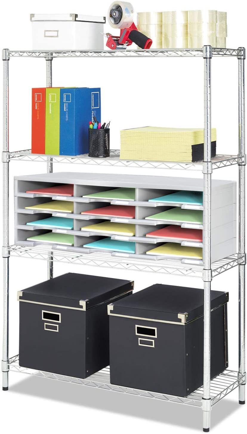 Storex 12 Compartment Plastic Organizer Bin - Stackable Storage Box for Office Supplies, Craft Beads, Jewelry & Small Parts - Perfect for Home, Office & School Organization