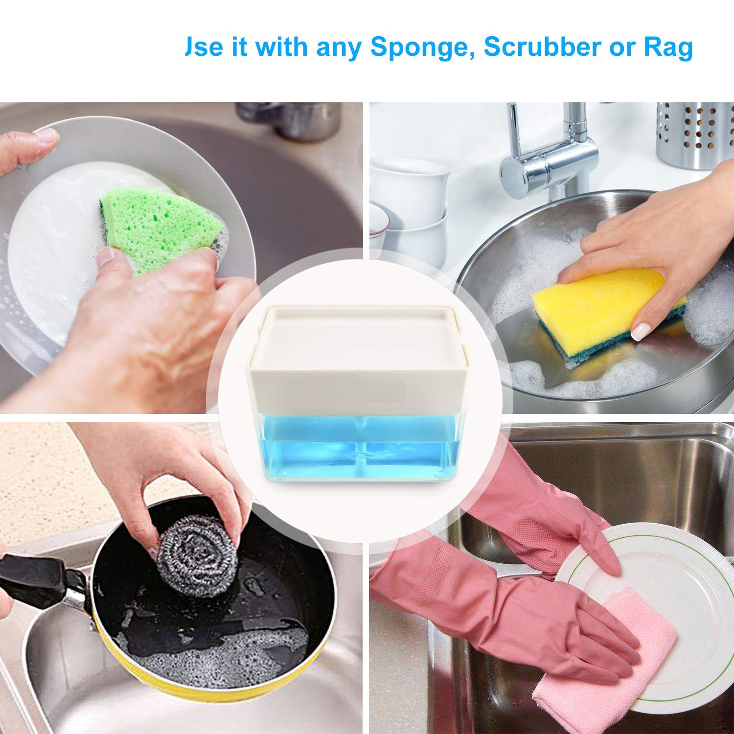 Premium Quality Kitchen Soap Dispenser - Automatic Dish Soap Dispenser for Sink Countertop, White | Perfect for Modern Kitchens & Bathrooms