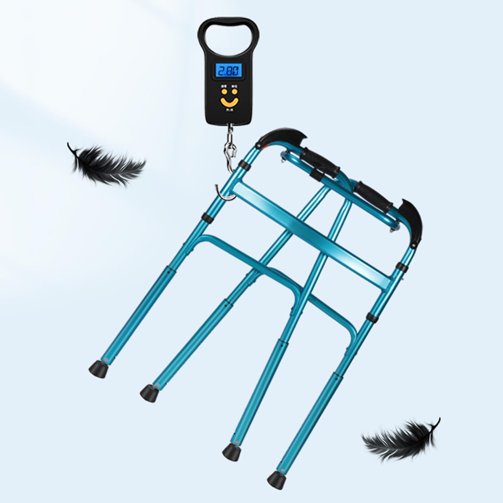 Foldable Aluminum Adult Walker with Stair Climbing Ability - Lightweight Mobility Aid for Seniors & Disabled - Ideal for Indoor/Outdoor Stairs & Daily Walking Assistance