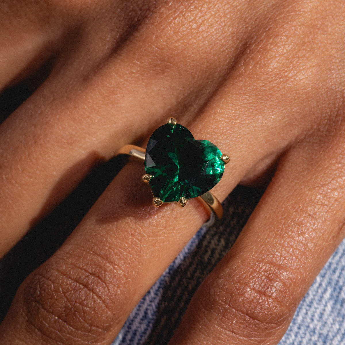 The Allison Emerald Heart Ring - Elegant Green Gemstone Jewelry for Women, Perfect for Valentine's Day, Anniversary & Romantic Gifts