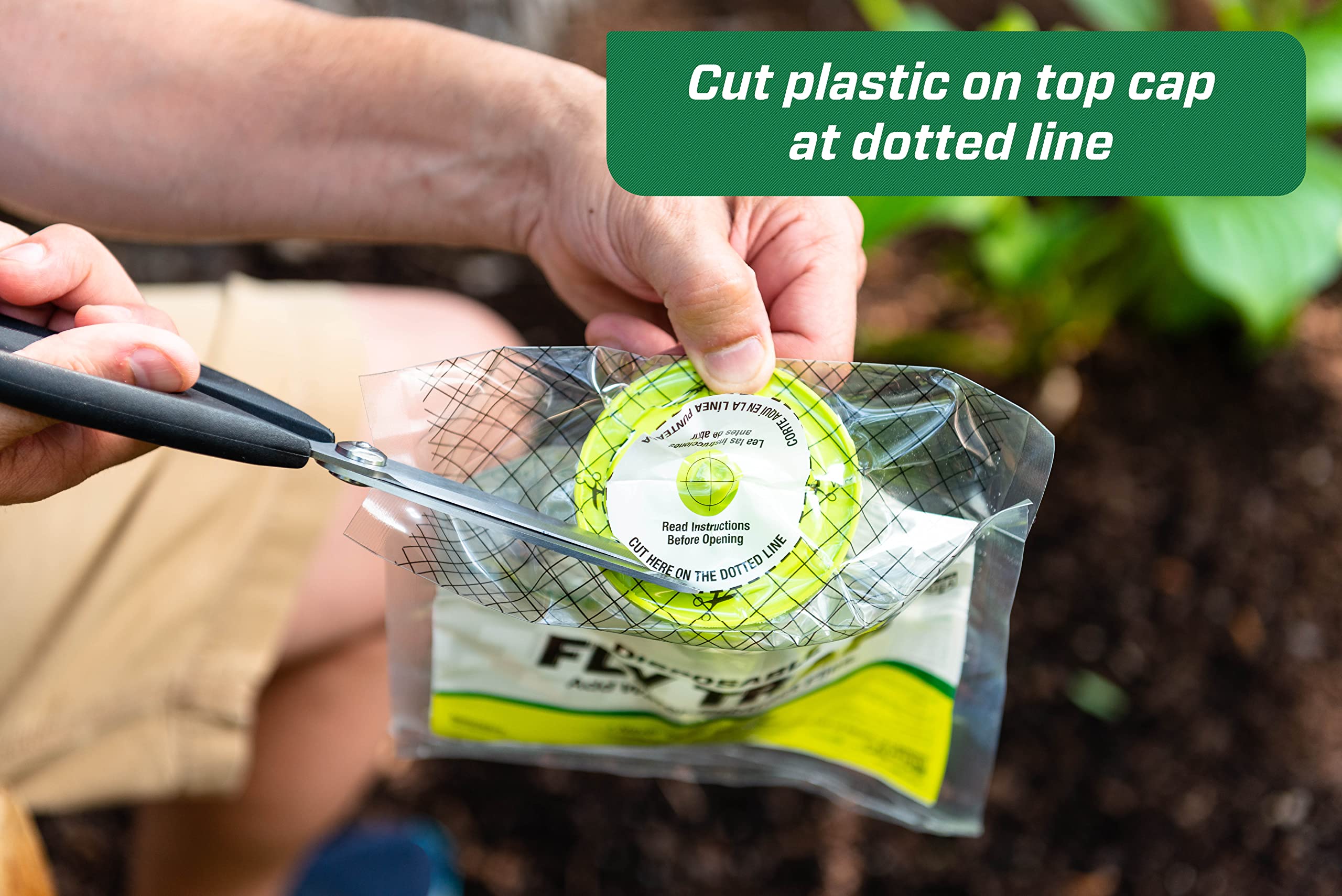 RESCUE! Outdoor Disposable Hanging Fly Trap - 18 Pack | Fly Control for Patio, Garden & Backyard | Non-Toxic Fly Catcher for Outdoor Use