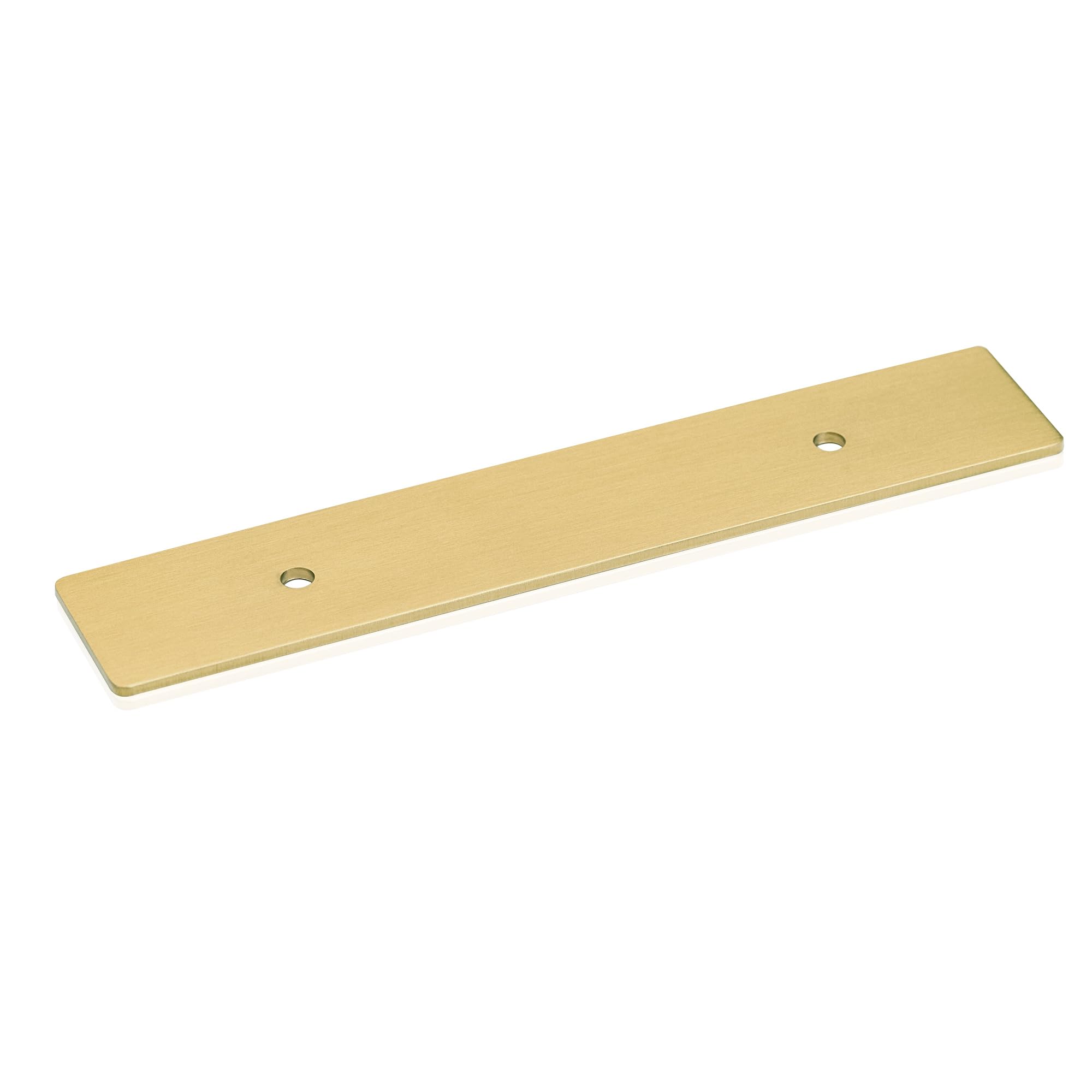 QOGRISUN 5-Pack Solid Brass Cabinet Pulls Back Plates - 3-Inch Hole Center, 5.3-Inch Length - Brushed Brass Finish for Kitchen, Bathroom & Furniture Hardware Upgrade