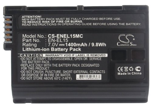 7.0V EN-EL15A EN-EL15B EN-EL15 Replacement Battery for Nikon Z7, D7500, D850, D7200, Coolpix, D7000, D610, D800E, D750, D800, D810A, Z6, D7100, D600, D810, MB-D12 - Compatible with Nikon DSLR & Mirrorless Cameras - Perfect for Travel, Photography & Professional Shooting