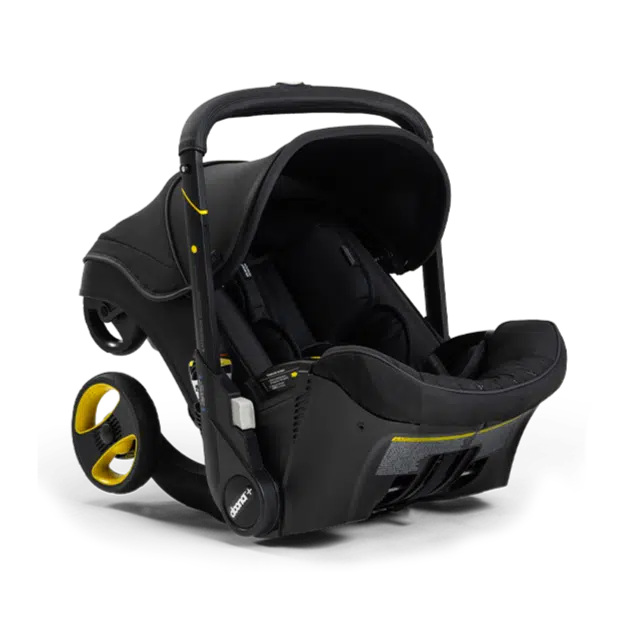 Doona Infant Car Seat Stroller with Base - Midnight Black | All-in-One Travel System for Newborns to Toddlers | Perfect for Air Travel, Road Trips & Daily Errands