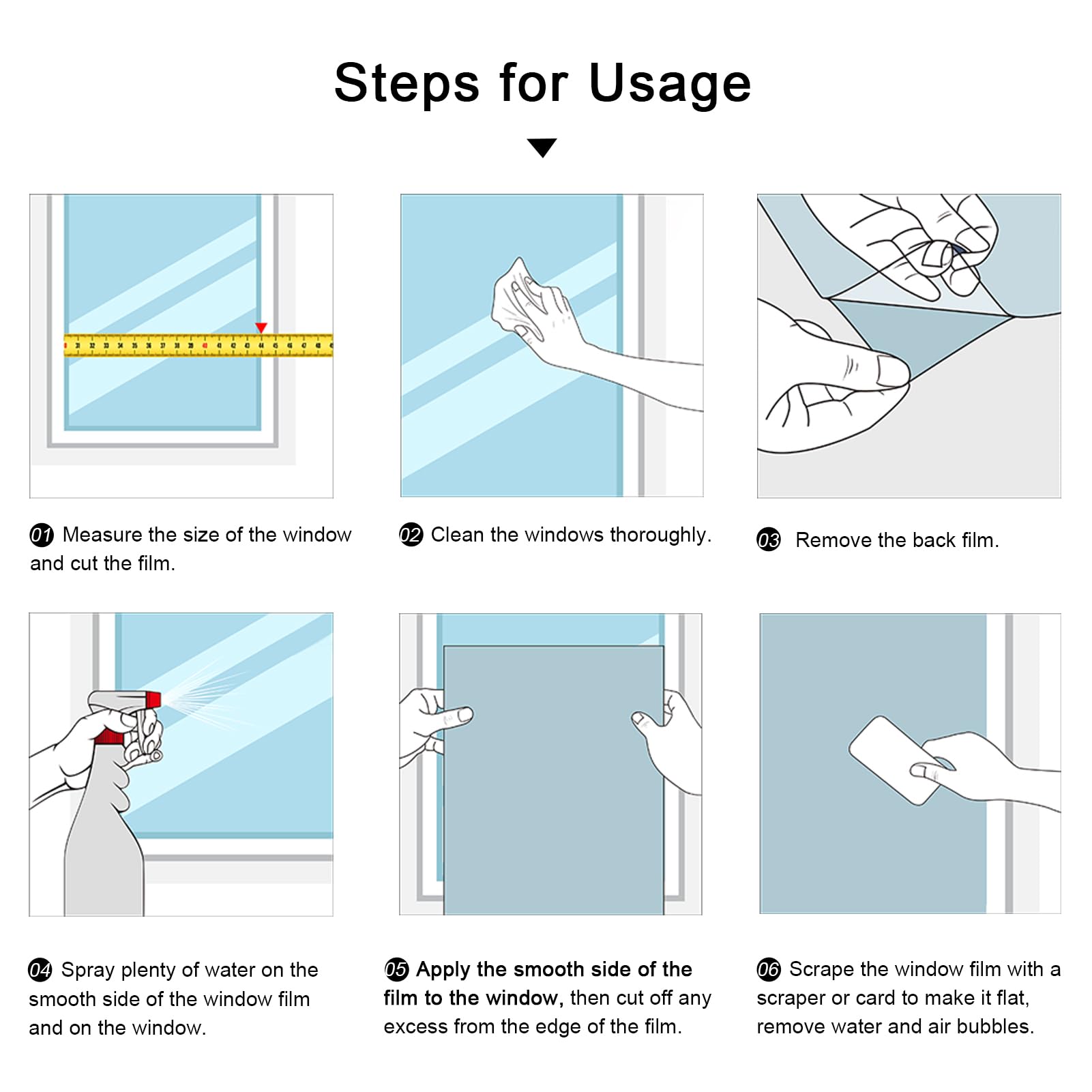 DKtie Static Cling Window Privacy Film - No Glue Frosted Window Cover for Home, Bathroom, Bedroom & Nursery (44.5x200cm) - Perfect for Privacy, Sun Protection & Home Decor