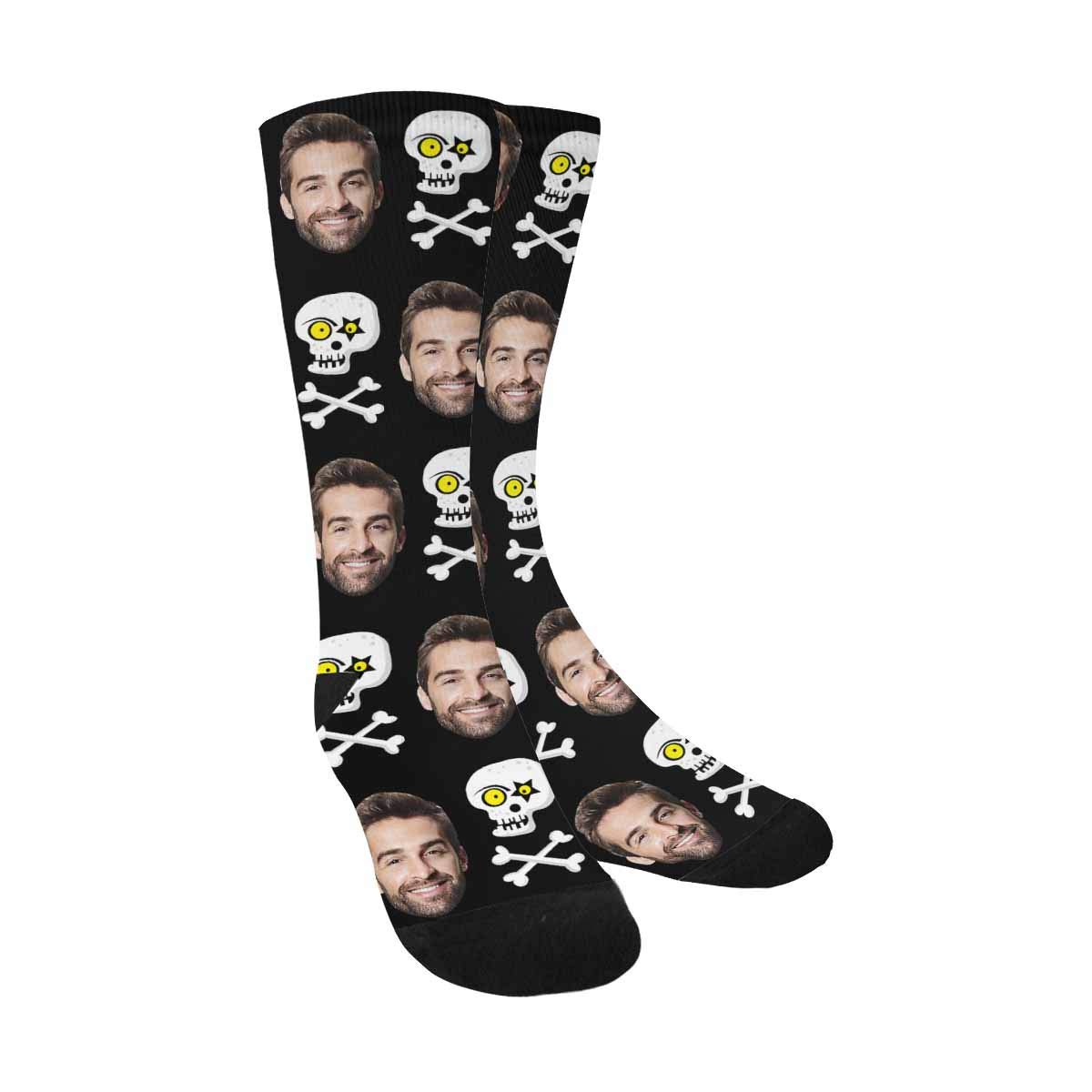 Custom Photo Pet Face Socks - Personalized Colored Stars Heart Crew Socks for Men & Women | Unique Gift for Pet Lovers, Couples & Family
