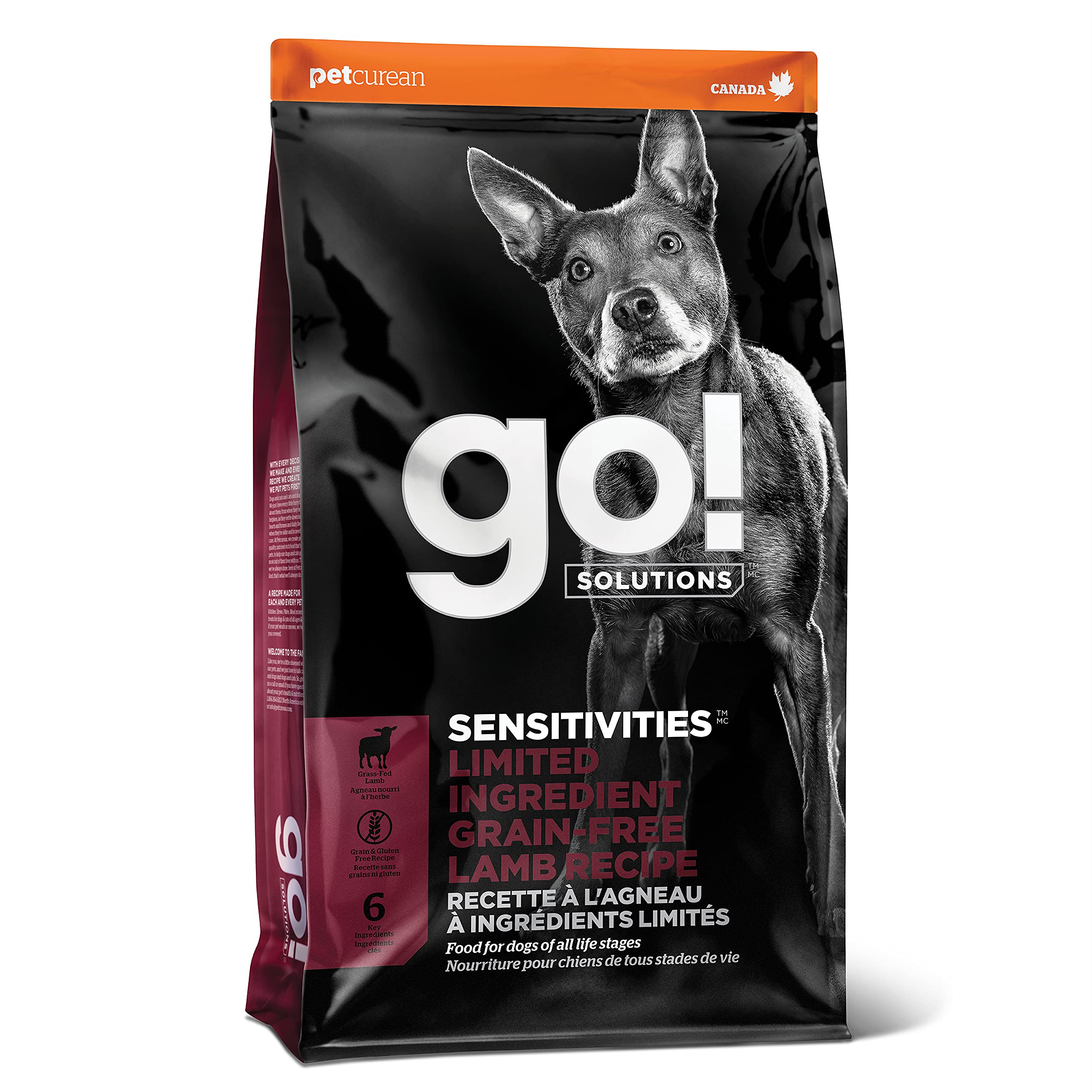 Go! Solutions Sensitivities Limited Ingredient Grain-Free Dry Dog Food - Lamb Recipe for Dogs with Sensitive Stomachs - 22 lb Bag - Perfect for Digestive Health & Allergy Relief