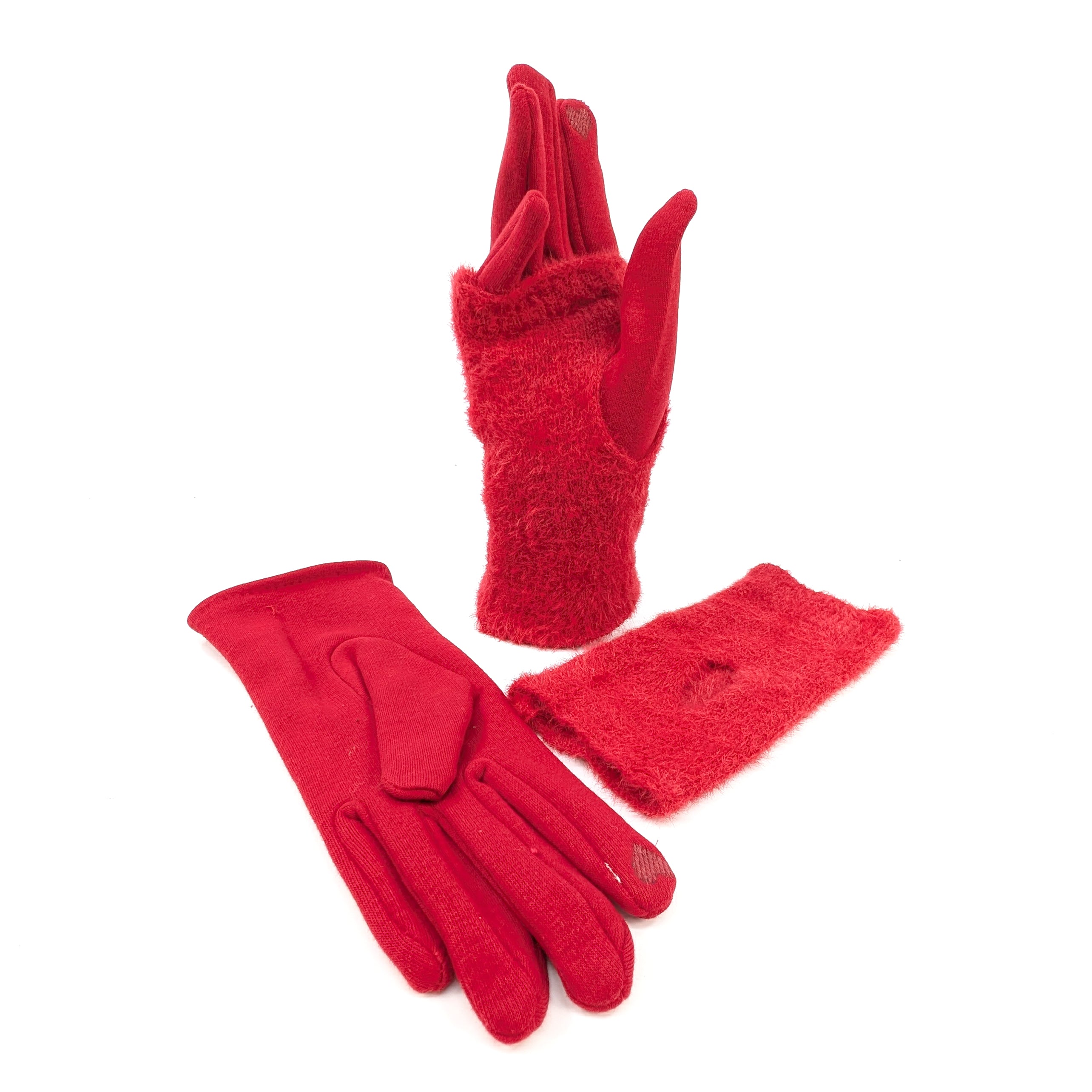 Scarlet Faux Fur Convertible Gloves - Warm & Stylish Winter Accessories for Women - Perfect for Outdoor Activities, Skiing, and Cold Weather Fashion