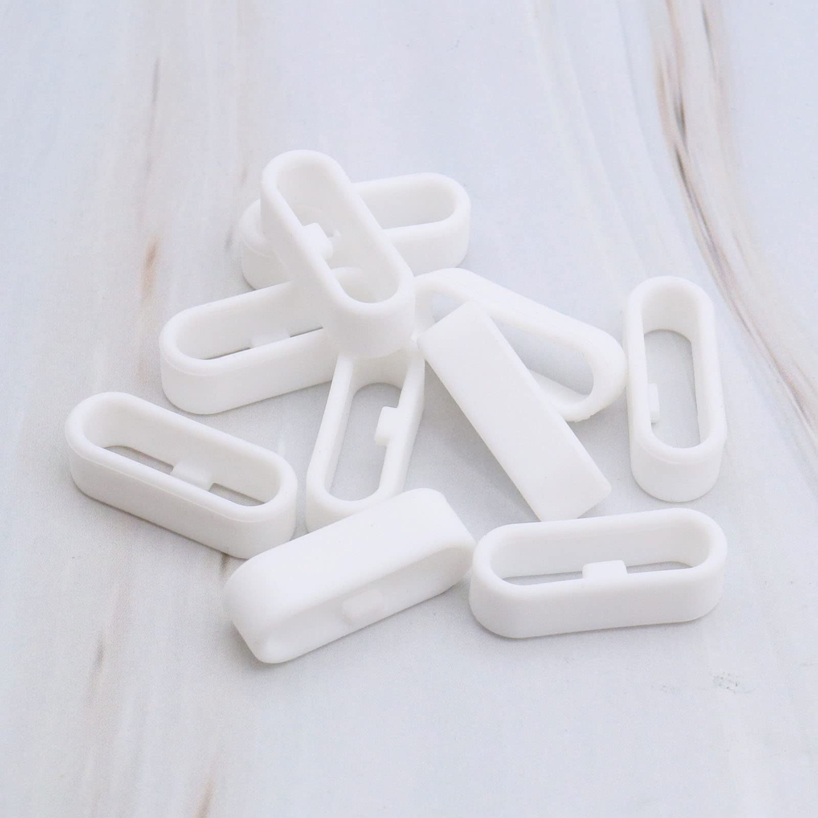 10pcs Silicone Watch Strap Loop Holders - Compatible with Garmin Vivoactive 3 Music/Venu/Vivomove - Secure Replacement Wristband Rings (White) - Perfect for Sports, Fitness & Everyday Wear