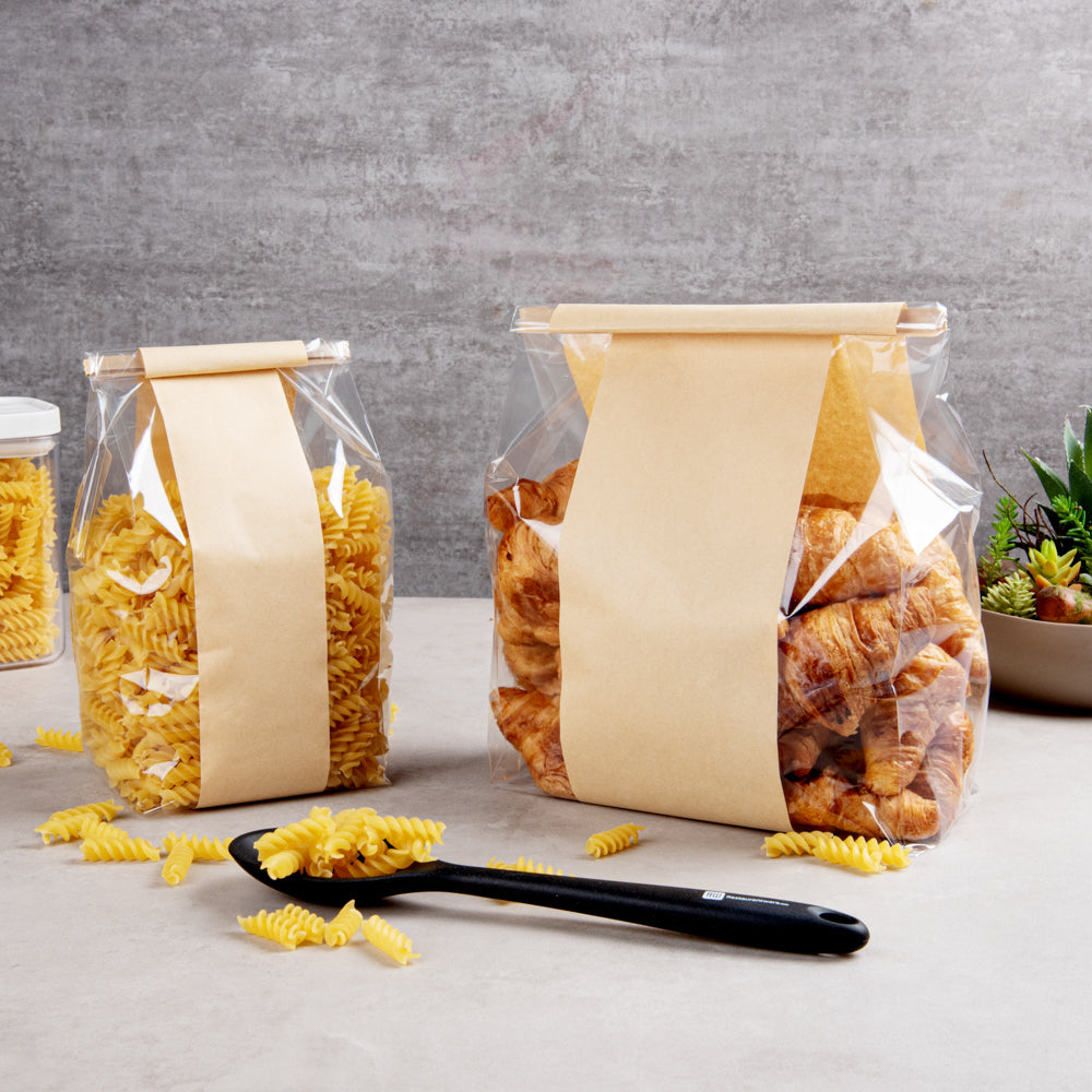 Premium Kraft Paper Bakery Bags with Tin Tie Closure - 4.5