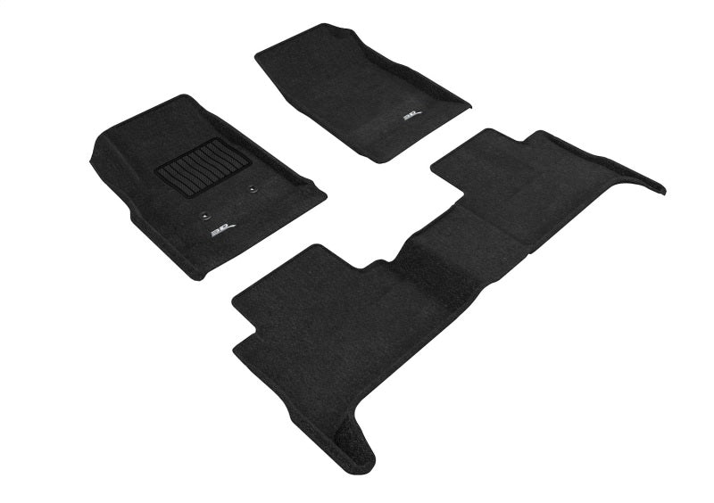 3D Maxpider All-Weather Floor Mats for 2015-2022 Chevrolet Colorado Crew Cab - 1st & 2nd Row Custom Fit Car Mats (Black) - Durable, Non-Slip Protection for Trucks & Off-Road Adventures