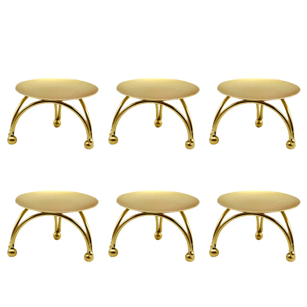 6PCS Geometric Golden Iron Candle Holders - Elegant Tea Light Stands for Table Decor, Home, Wedding & Festival Centerpieces (Set of 6)