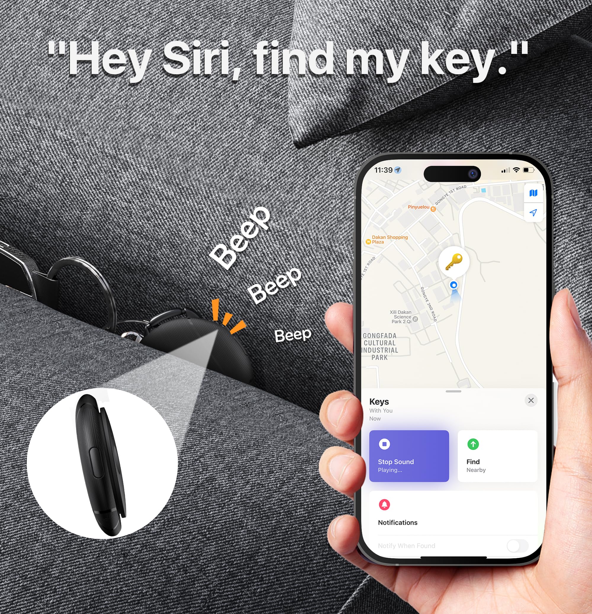 MiLi 2 Pack Bluetooth Luggage Tracker & Key Finder - Waterproof Item Locator Compatible with Apple Find My | Anti-Loss Tracking Device with Braided Lanyard for Keys, Wallets, Suitcases, Backpacks & Travel Bags | Perfect for Travel, Office & Daily Use