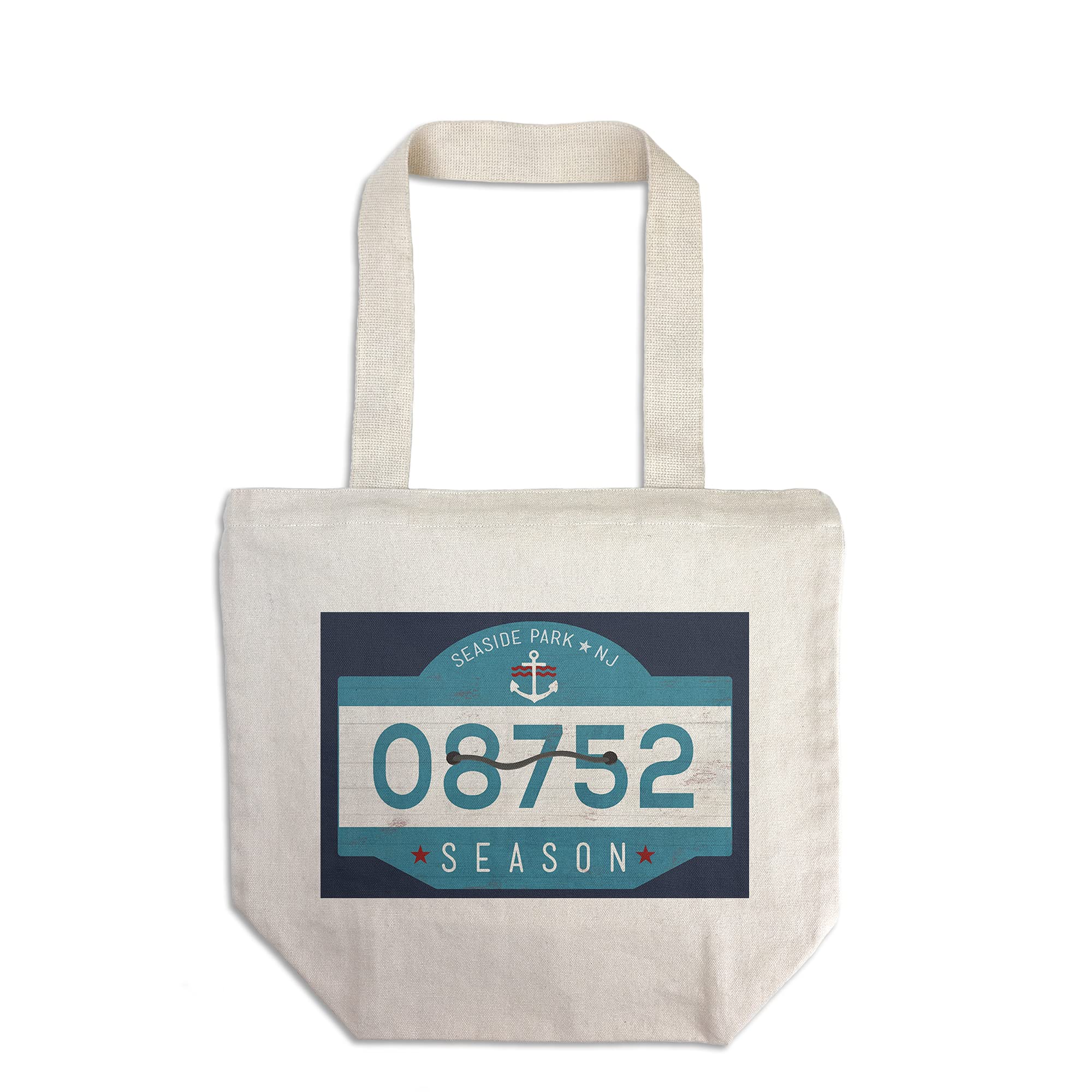 Lantern Press Seaside Park New Jersey Beach Tag - 100% Cotton Canvas Reusable Tote Bag for Shopping, Beach Trips & Eco-Friendly Lifestyle