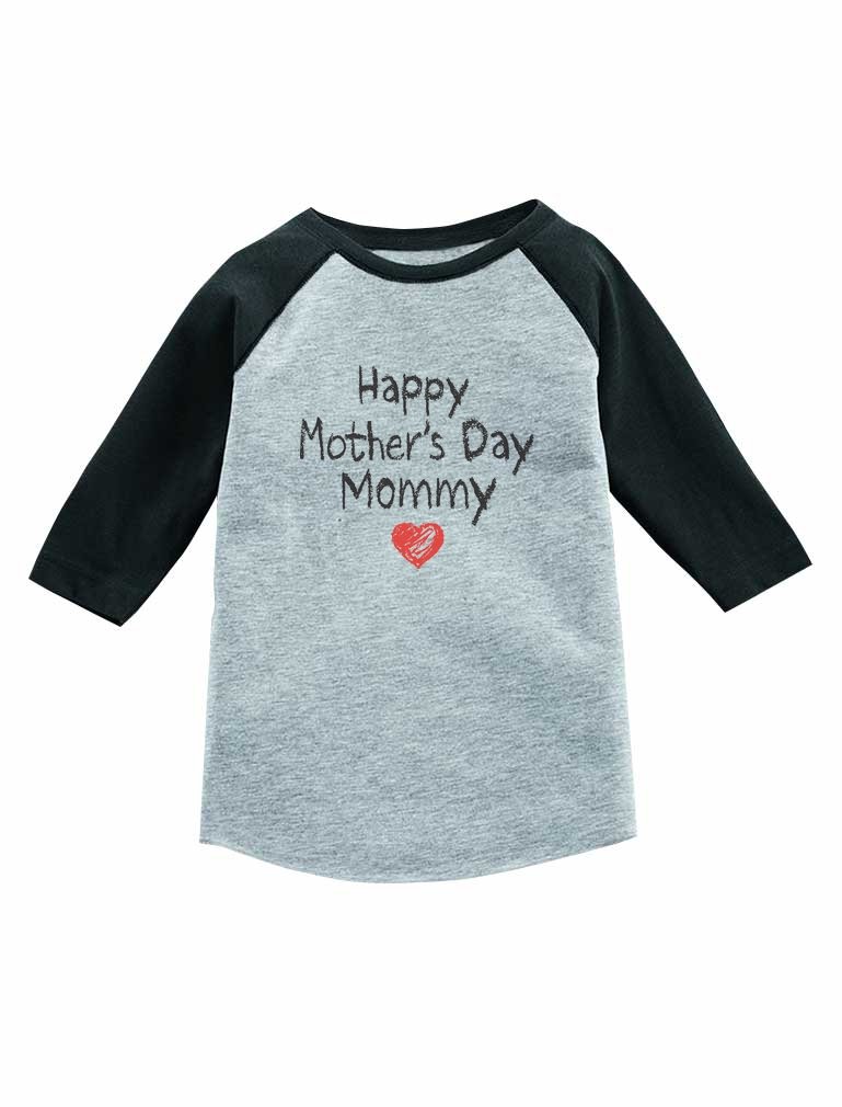 Happy Mother's Day Gifts for Mom - Cute Mommy Shirt for Women, Daughter & Son - Comfortable Raglan T-Shirt - Perfect for Family Photos, Mother's Day Celebrations & Casual Wear