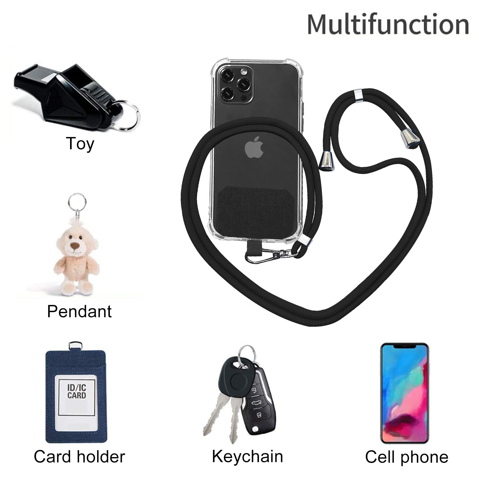 Universal Phone Lanyard - Adjustable Nylon Neck Strap with Detachable Tether for Smartphones - Perfect for Travel & Work