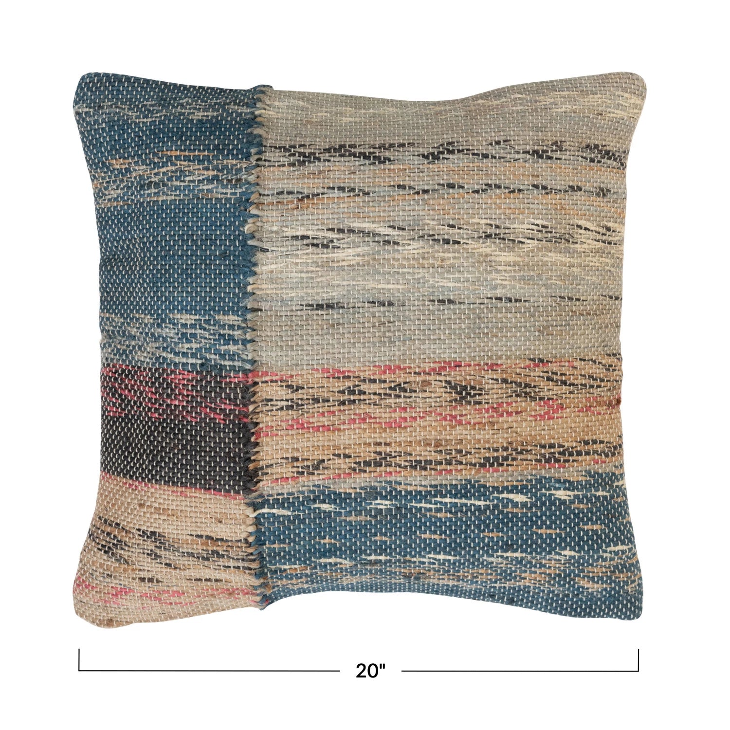 20 Pack Woven Jute and Cotton Pillow Covers - Eco-Friendly Decorative Throw Pillow Cases for Sofa, Bed, Couch - Boho Home Decor Accent (18x18 Inches)