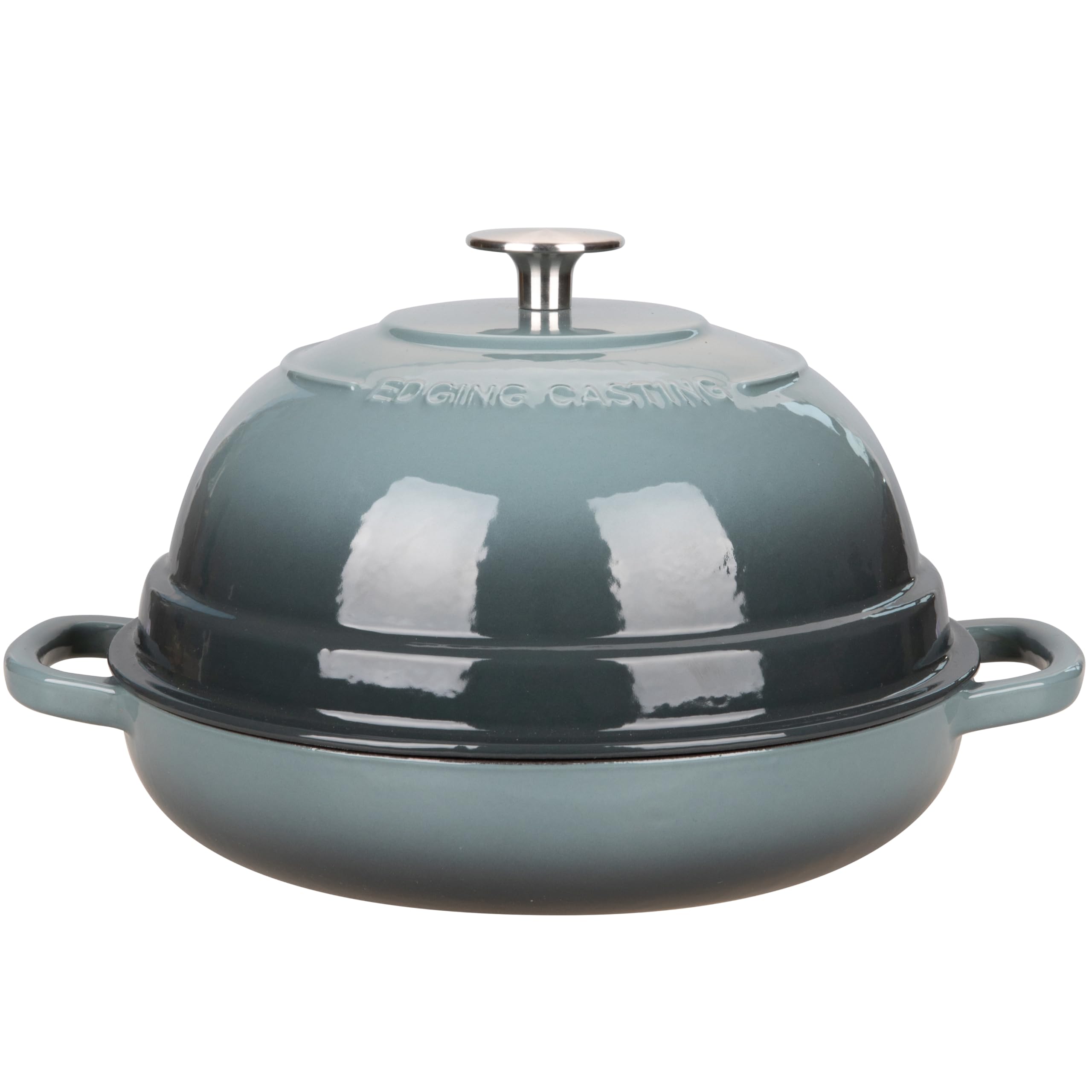 6 Quart Enameled Cast Iron Dutch Oven with Lid - Round Bread Baking Pot for Homemade Sourdough, Artisan Loaves & No-Knead Bread | Slate Blue Color | Perfect for Camping, Oven Baking & Kitchen Cooking