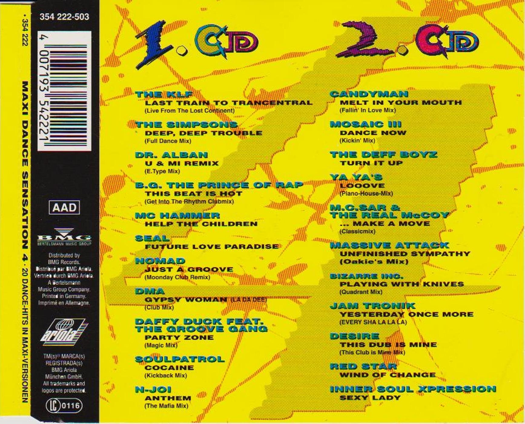 Maxi Dance Sensation 4 - Various Artists - Ariola Records - 354 222 - Best Dance Music Compilation for Parties & Workouts