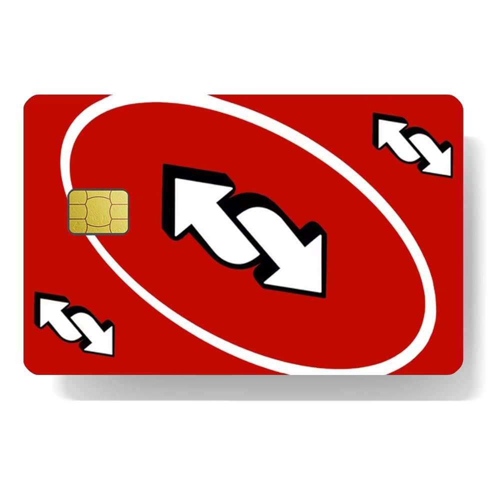2 Pcs Red & Green Reverse Credit Card Skins - Durable Debit Card Stickers for Small Chip Cards - Perfect for Travel, Shopping & Online Payments