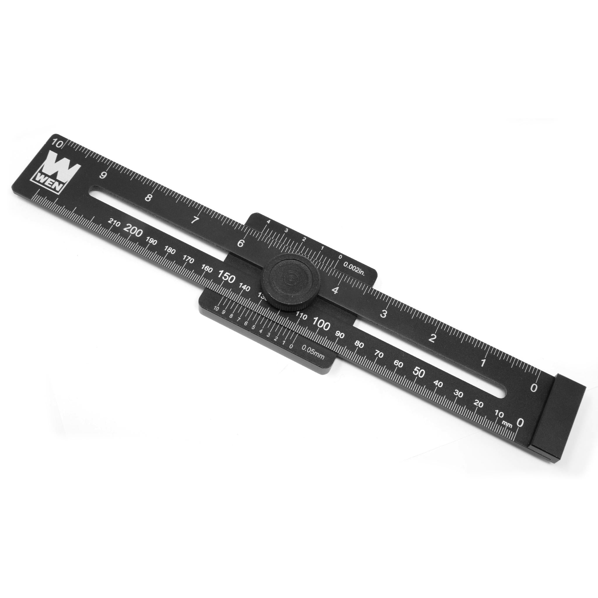 WEN ME251R 10-Inch Aluminum Offset Marking Gauge with Laser-Etched Scale - Precision Layout Tool for Woodworking & Metalworking Projects