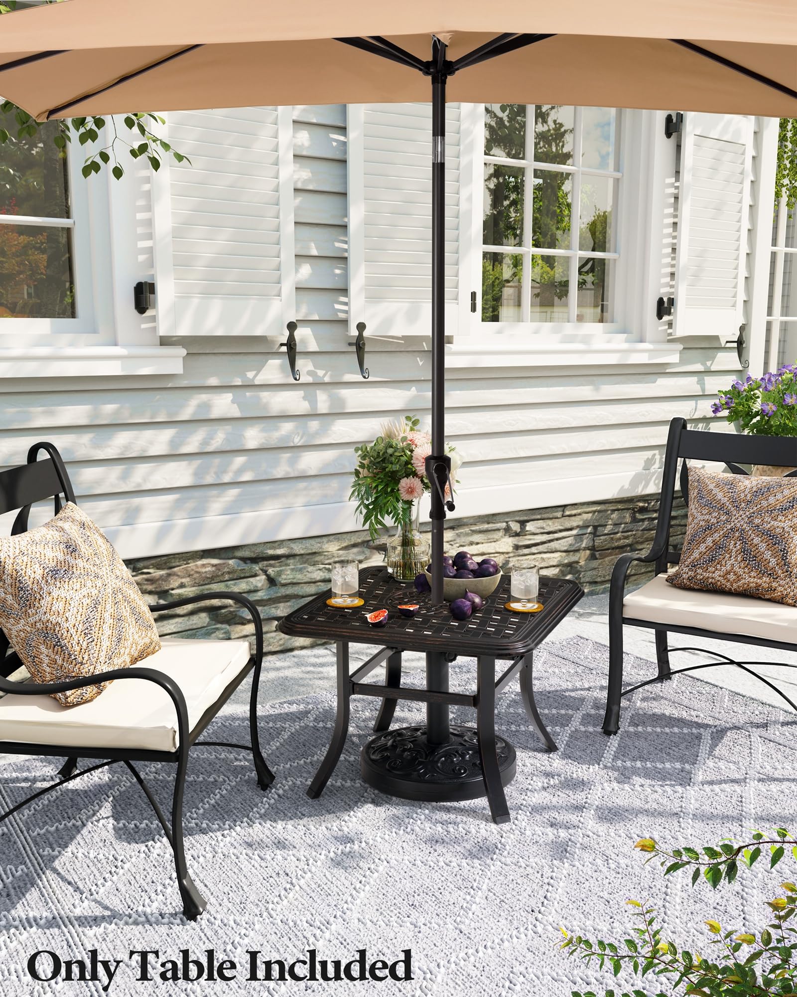 Premium Cast Aluminum Outdoor Patio Side Table - 24