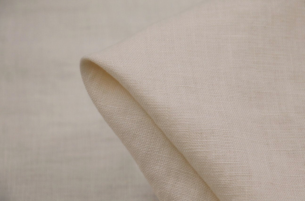 Organic Cauliflower Washed Linen Fabric - Soft, Breathable & Eco-Friendly Material for Dresses, Curtains & Home Decor