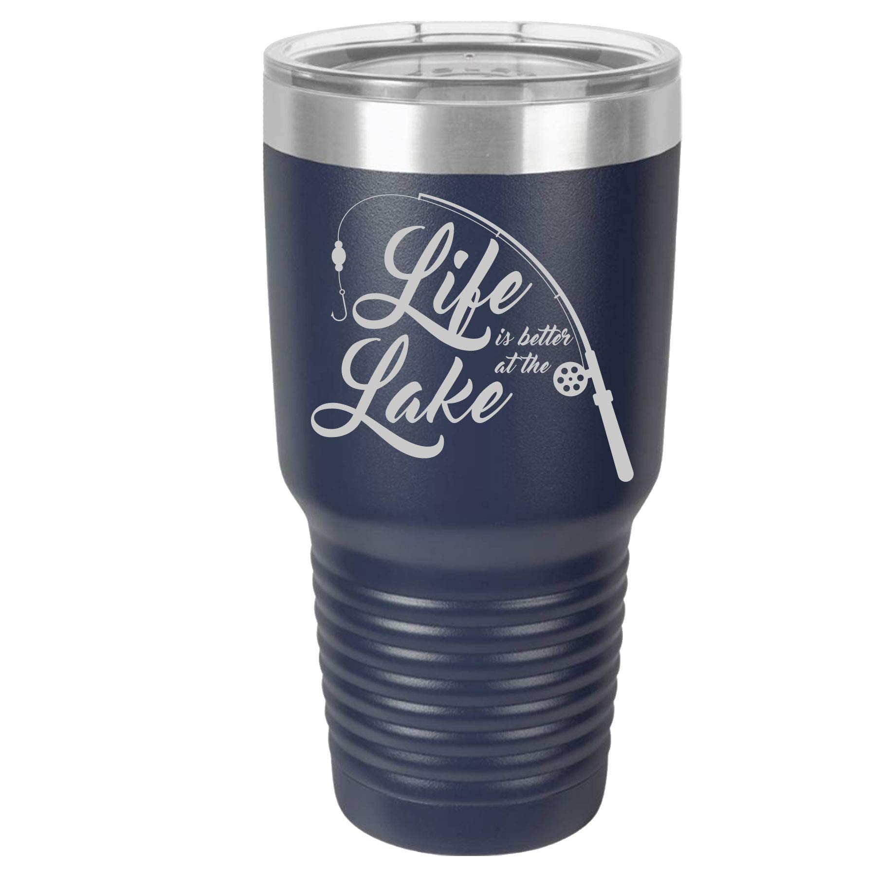 30oz & 20oz Insulated Tumbler Cup - Personalized Fishing & Travel Mug for Outdoor Adventures | Lake Life Stainless Steel Water Bottle for Camping, Hiking, Beach & Daily Use